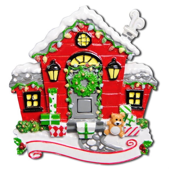 New Red Christmas House Personalized Christmas Ornament DO-IT-YOURSELF