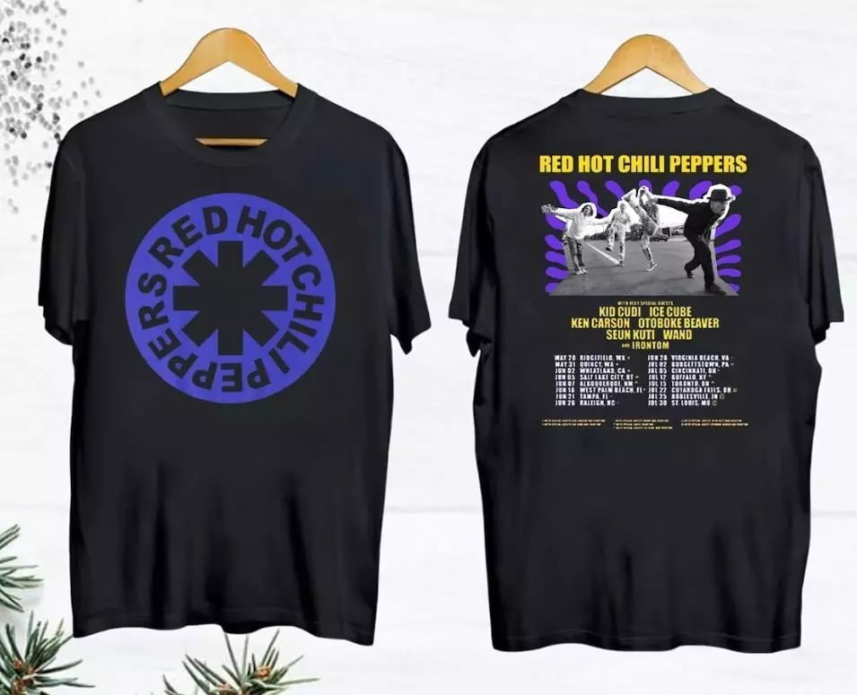 New Red Hot Chili Peppers 2024 Tour Black TShirt