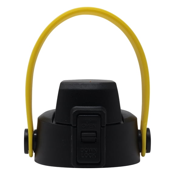 New Redesigned Aquatix 21 ounce FlipTop Bottle Cap with Removable YELLOW Strap Handle