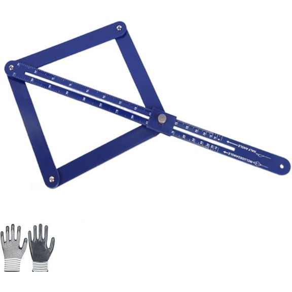 New Rele Premium Corner Angle Finder, 2025 New Miter Saw Protractor with Scales, Precision Miter Angle Measuring Tool, Multifunctional Protractor for Wood, Tile & DIY Projects(Silver-Short)