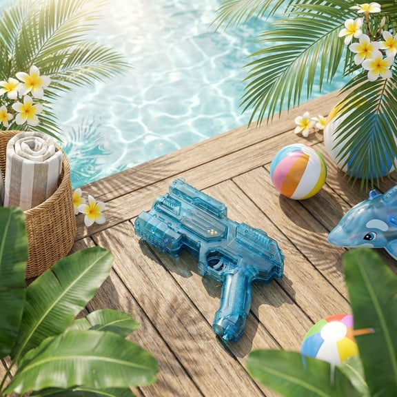 New Release! 2-in-1 Auto Water Absorption Electric Blaster, Flexible Mechanical Linkage, Fast Continuous Water Output, Portable Toy for Pool, Beach & Backyard Blue