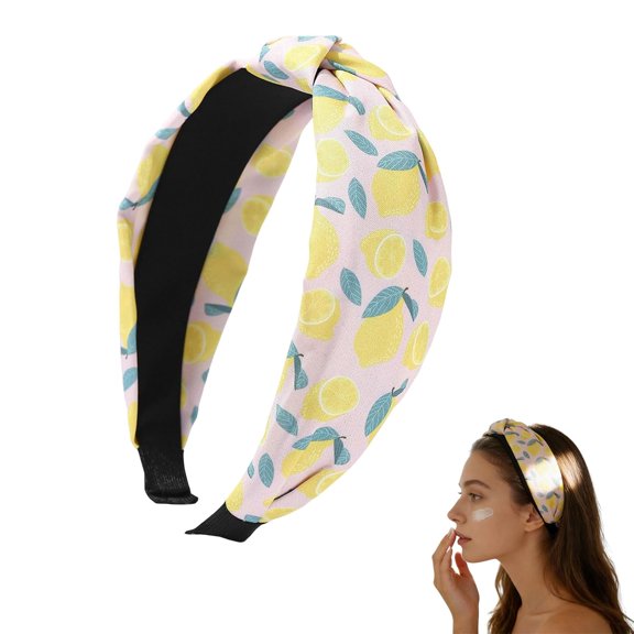 New Release!2026 Lemon Headbands, Knot Headbands for Women, Non-Slip Fruit Hair Accessory, Perfect Teacher Headband for Party Fancy Dress, Lemon Headband