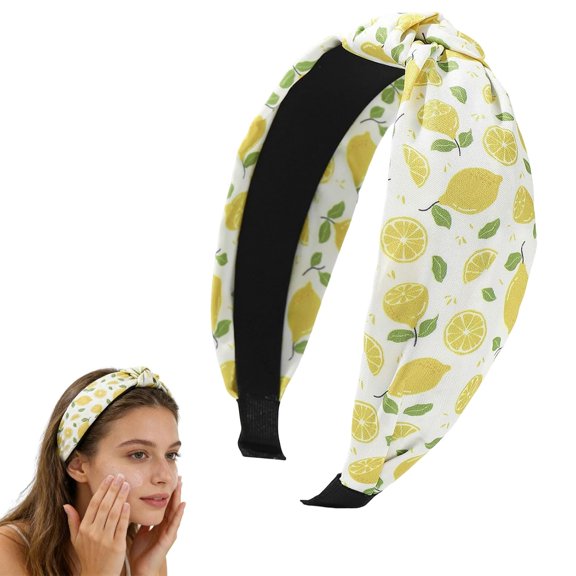 New Release!2026 Lemon Headbands, Knot Headbands for Women, Non-Slip Fruit Hair Accessory, Perfect Teacher Headband for Party & Festive Fancy Dress, Lemon Headband