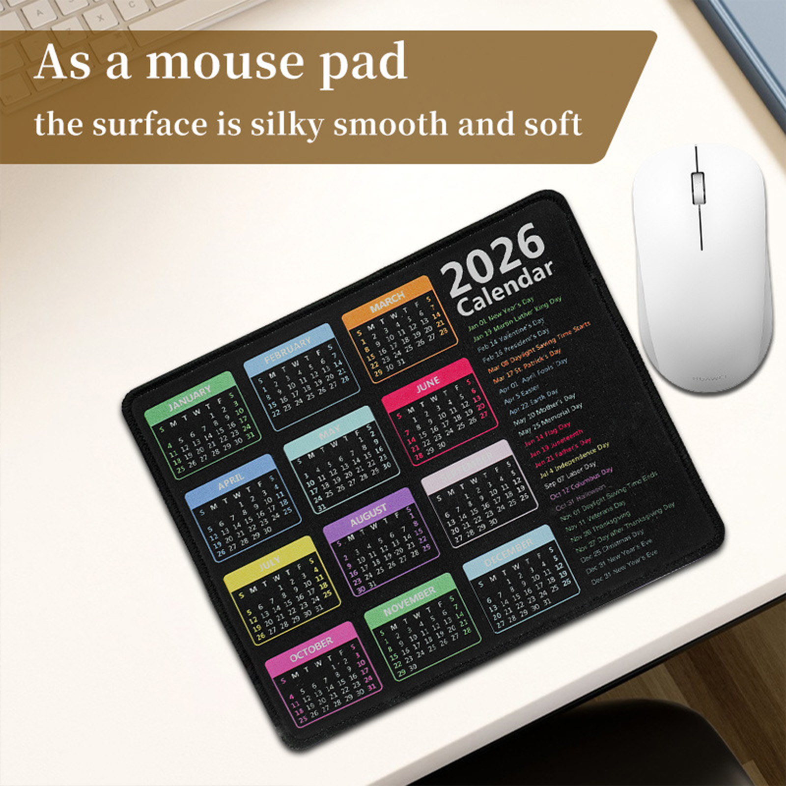 New Release 2026 Office Gaming Mouse Pad Printed Full Year Calendar New Release 2026 Office Gaming Mouse Pad Printed Full Year Calendar Slip Proof Base Low Frictions Daily Planner Mousepad 7c629a44 0f0d 4496 A705 