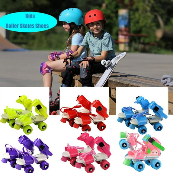New Release,4-Wheel Roller Skates for Kids, Boys and Girls, Adjustable Size Skating Shoes for Outdoor Fun,Vsgery,Blue
