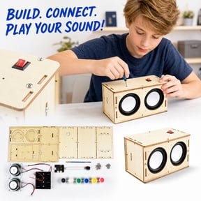 New Release! DIY Wireless Speaker Making Kit, No Soldering Required Wooden Bluetooth Speaker with Screw Assembly, Paint Your Own Craft Project for Teens Adults