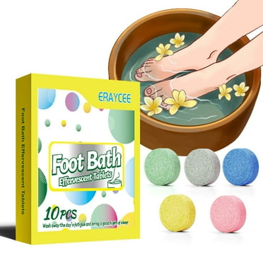 New Release, Essential Oil Footbath Effervescent TabletsRelaxing and Rejuvenating Foot Soak, Ideal for Home Spa, Natural Bath Soak with Essential Oils10PCS | Plastic, Multicolor, Sopatenor