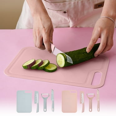 Akmoler Chopping Board Knife Set, Scissors Paring Knife, Case Portable, Stainless Steel, Home Kitchen, Cooking