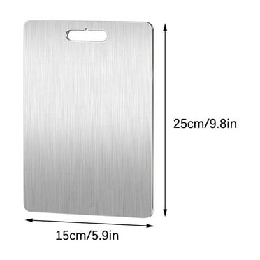 New Release JGF844 Titanium Cutting Board - Stainless Steel Cutting Board For Kitchen 304 Chopping Board Food-Grade For Meat Fruit Vegetables Dishwasher Safe Can Be Hung