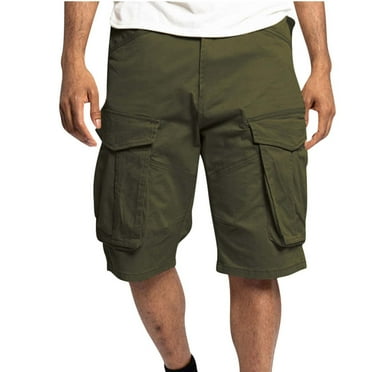 New Release! LADIGASU Men's Casual Pure Color Outdoors Pocket Beach Work Trouser Cargo Shorts Pant Clearance