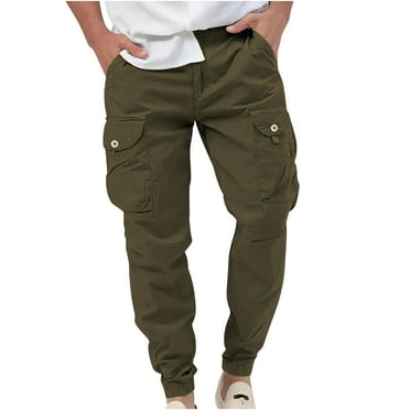 New Release! LADIGASU Men's Cotton And Linen Elastic Waist Blended Breathable Comfortable Soft Beach Casual Trousers Full Length Pants Clearance