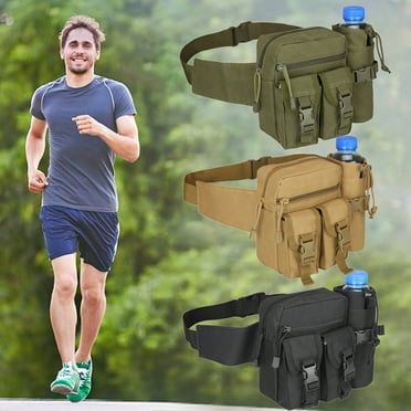 New Release,Multi-Functional Waist Pack, Hiking & Climbing Shoulder & Hip Belt Bag with Water Bottle Pocket,Vsgery,Army Green
