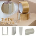 thumbnail image 1 of New Release, Plastic Tape Cutter Serrated, Office Home Portable Dispenser, Adhesive Film Trimmer with Safety Blade, Multipurpose Craft Packaging Tool Clearance & Promo | Plastic, White, 1 of 9