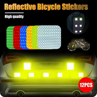 New Release, Reflective Stickers Tape, 12PCS Adhesive Decals, Durable Vinyl Material, Water-Resistant, For Bike Car Bike Bags, Safety Visibility, Automotive Decor, Outdoor Gear, Acppild New Release
