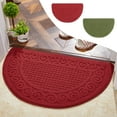 thumbnail image 1 of New Release, Semicircular Door Mat, Outdoor Entry Rug, Solid Color Non-slip Carpet, for Bathroom or Household Entrance Use, Easy to Clean Foot Mat, Floor, Ihhxbz | Nylon,spandex, Red, 1 of 8