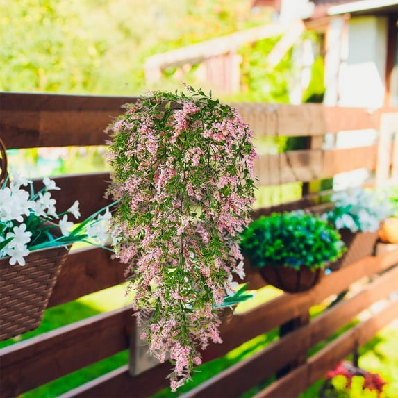 New Release, Vsgery Artificial Lavenders Wall Hanging Fake Plants, Realistic Green Flowers, Indoor Outdoor Decor, Wedding Farmhouse, Metal Frame, 12-inch, for Office,1X Pencil Case|Plastic,Pink