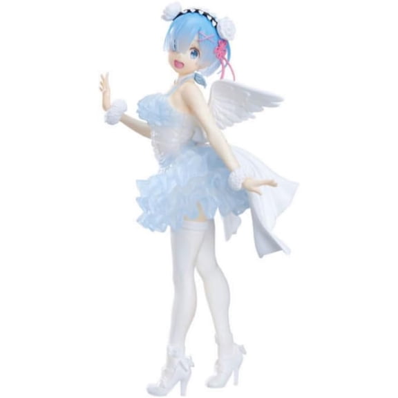 New Rem Figure Ram Figure Standing Devil Angel Figurine 22cm/8.7inch PVC Characters Decorations Collectible Handicrafts Souvenirs for Anime Fans Gifts (rem)