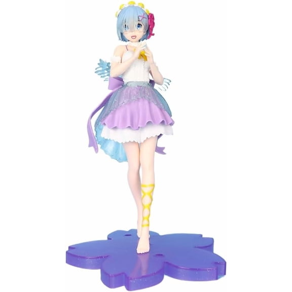 New Rem Figure, Short Hair Angel Wings Rem Action Figures 19cm/7.5inch Handmade PVC Anime Character Cartoon Model Statue Collectible Craft Gift