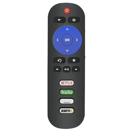 New Remote replacement for TCL RC280 RC282 Roku TV with Netflix Hulu Roku Channel ESPN App Key