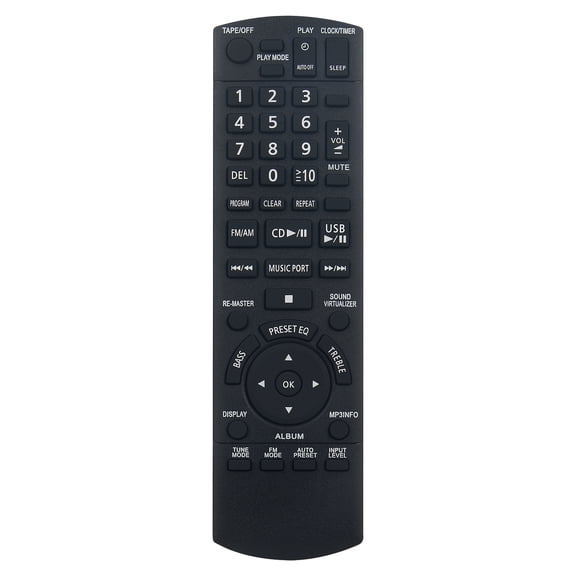 New Replaced Remote N2QAYA000008 compatible with Panasonic Portable Stereo CD System RX-D55 RX-D50 RX-D55EG RX-D55EGK
