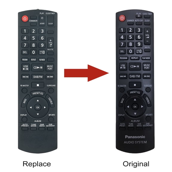 New Replaced Remote N2QAYB000393 Sub N2QAYB000384 compatible with Panasonic CD Stereo System SCPM5DB SC-PM5DB
