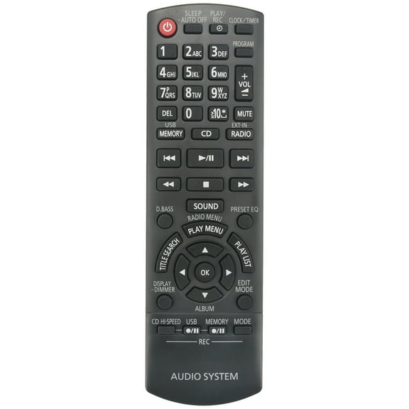 New Replaced Remote N2QAYB000637 compatible with Panasonic Audio System SA-AKX32PH-K SA-AKX32PN-K SA-AKX72PH-K SA-AKX72PN-K SA-AKX72PR-K SA-AKX74PH-K SA-AKX92PR-K SA-AKX94PH-K SA-AKX74PR-K