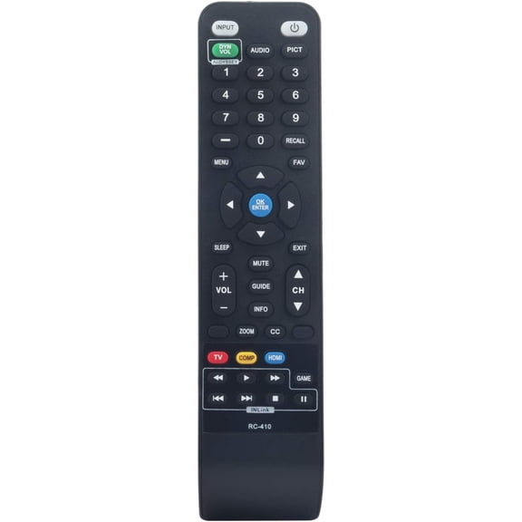 New Replaced Remote RC-410 compatible with INSIGNIA TV NS-42E570A11 NS-46E570A11 NS42E570A11 NS46E570A11 RC410 RC410NA 098GRABD6NEBYA RT098GRABD6NEBYA