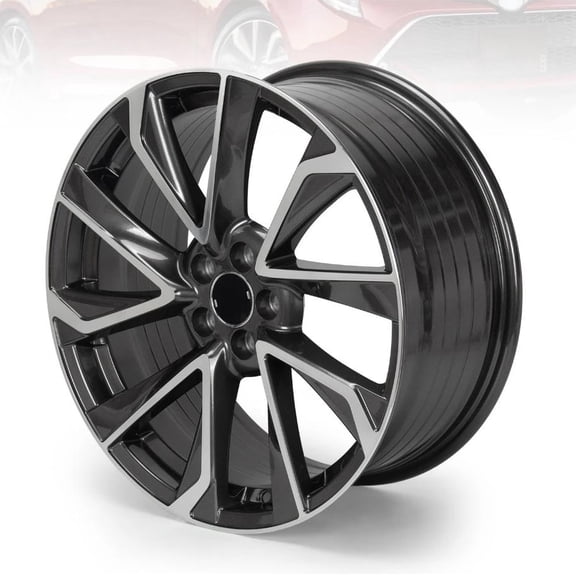 New Replacement 18 Inch Wheel For Toyota Corolla Aluminum Alloy Rim for 2019 2020 2021 2022 Models | 18x8" | Gray w/Silver Machine Face - Factory Rim Replacement for 4261112E10 4261102Q70 4261112D60