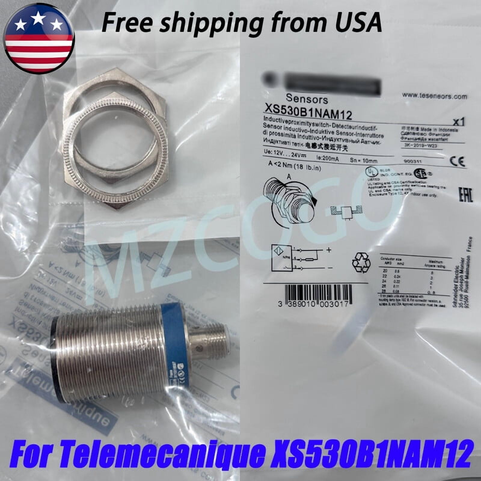 Telemecanique XS530B1NAM12 Inductive Proximity Sensor - 30mm Metal Barrel, M12 Connector