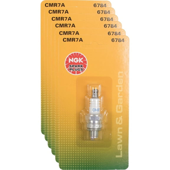 NGK CMR7A Spark Plug 6 Pack Compatible With Stihl FC90 FC95 FC100 FC110 HL90 HL100 HS81R HS86 4-Mix Engine Replaces 6784 Stens 130-224 Stihl 0000 400 7007 Resistor Copper Core 10mm