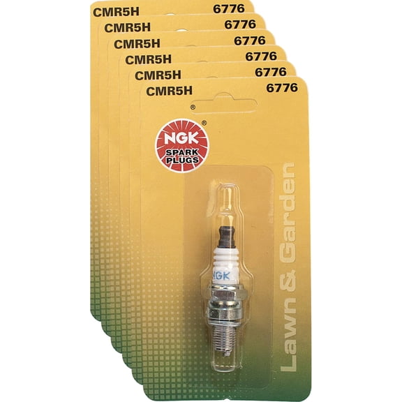 NGK 6776 CMR5H Resistor Spark Plug Pack of 6 Compatible With Honda GX25 GX35 Stihl 4-Mix Shindaiwa E4 Mantis 7940 Replaces USR7AC Champion 965 RZ7C Stens 130-220 Copper Core 10mm