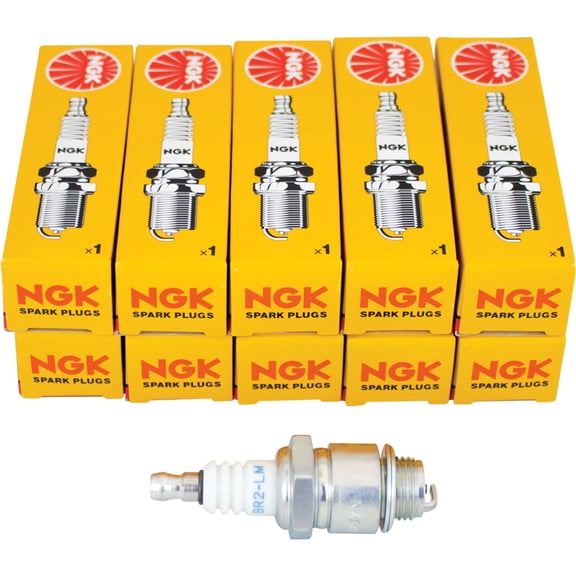 Spark Plug Pack of 10 Resistor Compatible with NGK BR2LM 5798 B2LM Champion RJ19LM J19LM Carlton SPLR19 Briggs Stratton 3-16HP L-Head Lawn Mower Pressure Washer Replaces W9LMR-US