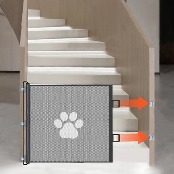 New Retractable Pet Gate, No Drill Dog Cat Safety Barrier Net Retractable Isolation Net for Dogs Cats, Pet Safety Gate, Pet Safety Gate Barrier for Dogs Cats, Pet Gate for Home Doorway Stairs