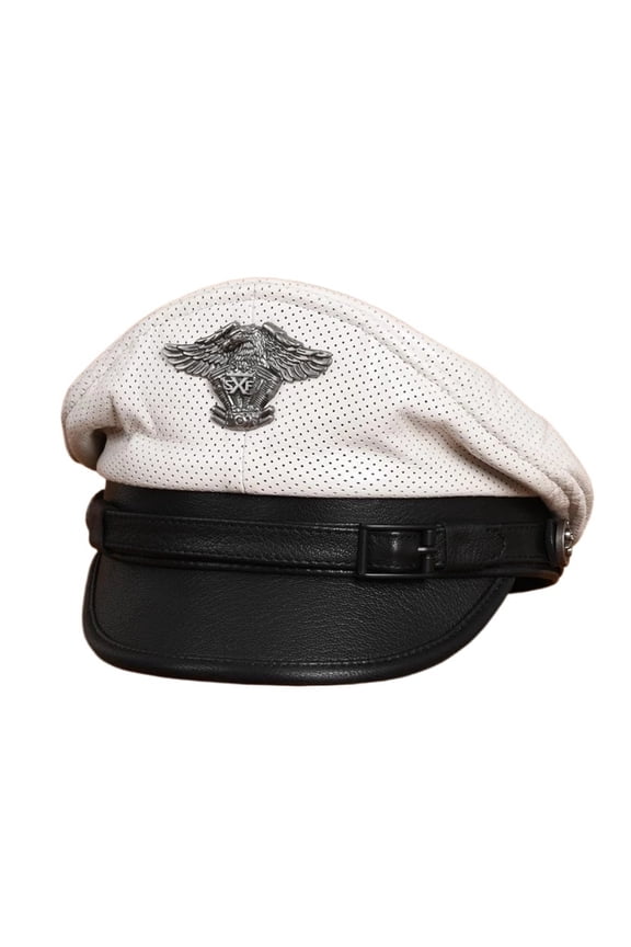 New Retro German Caps For Men Male Genuine Leather Flat Top Hats European American Captain Locomotive Chapeau ,Beautiful Craftsmanship