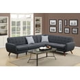 thumbnail image 1 of New Retro & Modern Ash Black Color Classic Sectional Sofa Loveseat Wedge Couch Living Room Furniture Linen Like Fabric Cushion Pillows, 1 of 5
