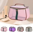 thumbnail image 1 of New Retro Vintage Vanity Bag, 4colors Retro Vintage Vanity Bag, Makeup Bags Large Capacity Waterproof Transparent Toiletry Bag, Waterproof Transparent Toiletry Bag(Pink), 1 of 9