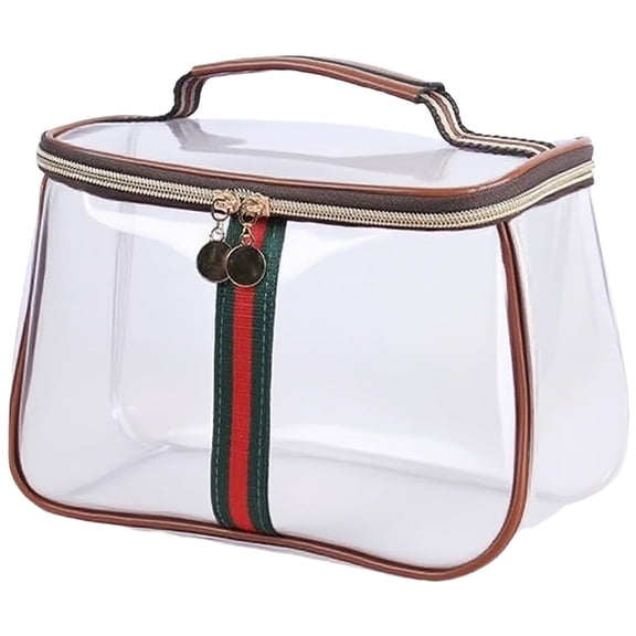 New Retro Vintage Vanity Bag, Ladies Large Capacity Makeup Organizer, Makeup Bags Large Capacity Waterproof Transparent Toiletry Bag (Transparent)