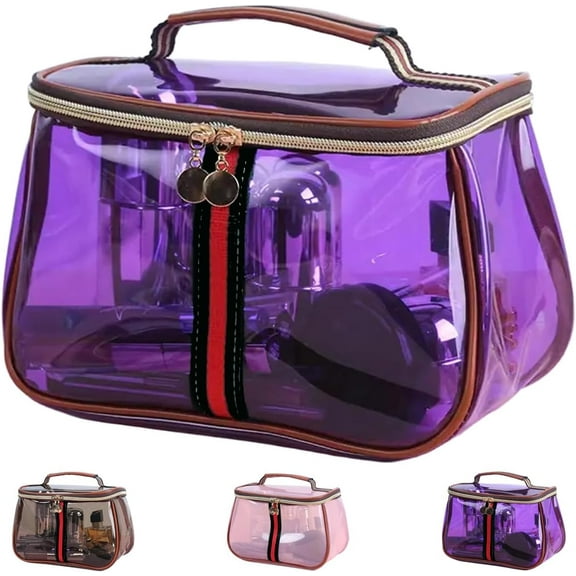 New Retro Vintage Vanity Bag, Makeup Bags Large Capacity Waterproof Transparent Toiletry Bag, Ladies Travle Storage Case, Clear Tote Bag with Zipper for Women