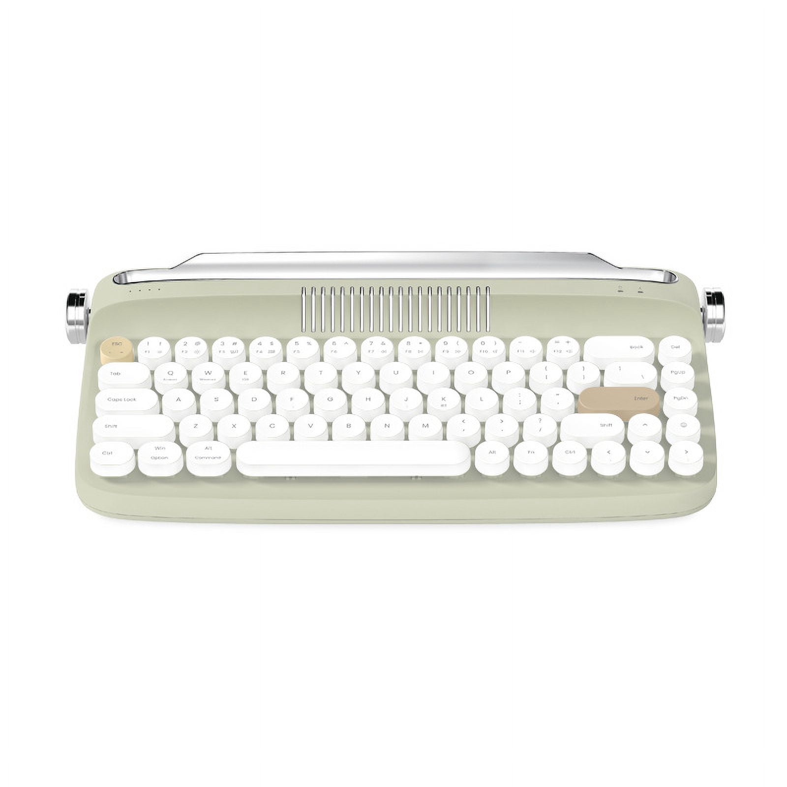 New Retro Wireless Bluetooth Keyboard 68 Keys Rechargeable Typewriter Type Aesthetic Keyboard for Tablet Laptop and Multi-Device