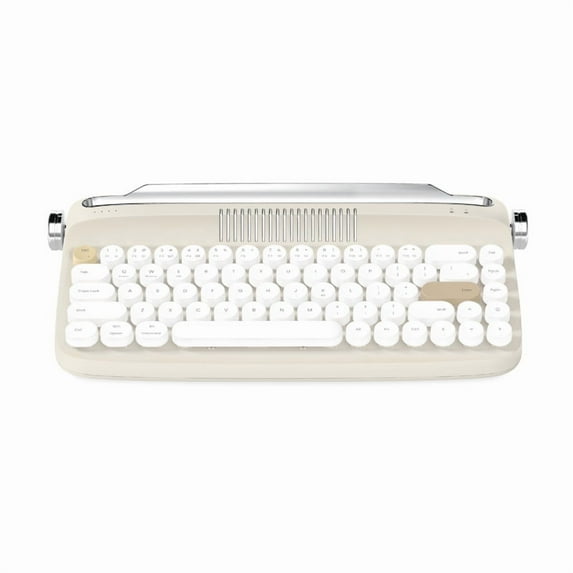 New Retro Wireless Bluetooth Keyboard 68 Keys Rechargeable Typewriter Type Aesthetic Keyboard for Tablet Laptop and Multi-Device