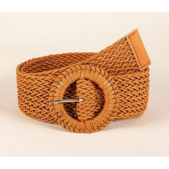 New Retro Women Summer Pin Buckle Belts Fashion Female Braided Wide Belts Designer Woven Elastic PP Straw Grass Girls Waistband