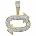 thumbnail image 1 of New Reverse 2Ct Round Lab Created VVS1/D Diamond Logo Sign Pendant 14K Yellow Gold Finish Silver Free Chain, 1 of 3