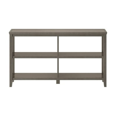New Ridge Home Goods 2-tier Low Traditional Wooden Bookcase in Washed Gray