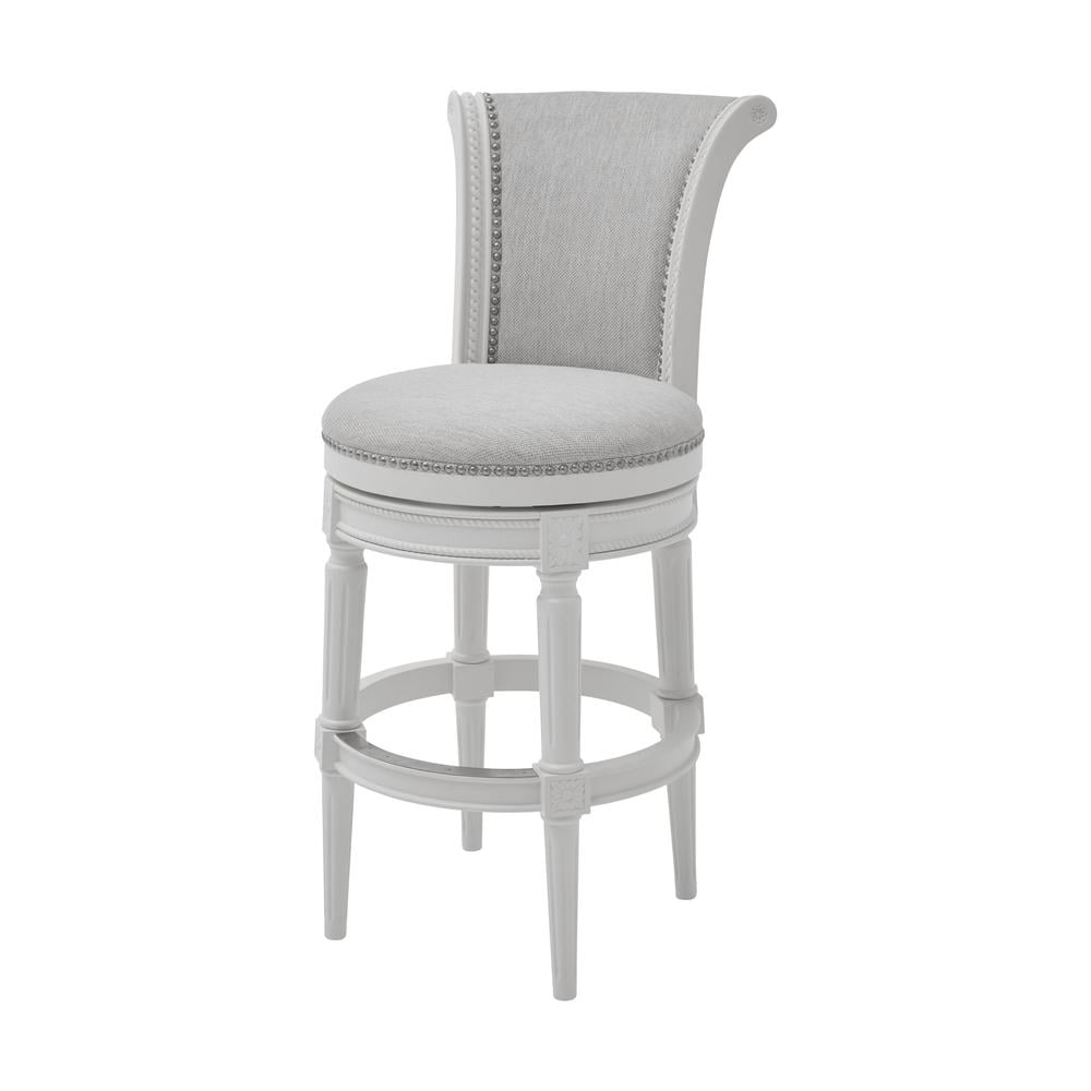 Chapman 31" White Wood and Leather Swivel Barstool
