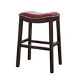 thumbnail image 1 of New Ridge Home Goods Julian 25" Faux Leather Counter Height Barstool in Red, 1 of 5