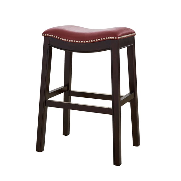 26" Vibrant Brown and Red Unique New Ridge Home Goods Julian Comfortable Counter Height Barstool