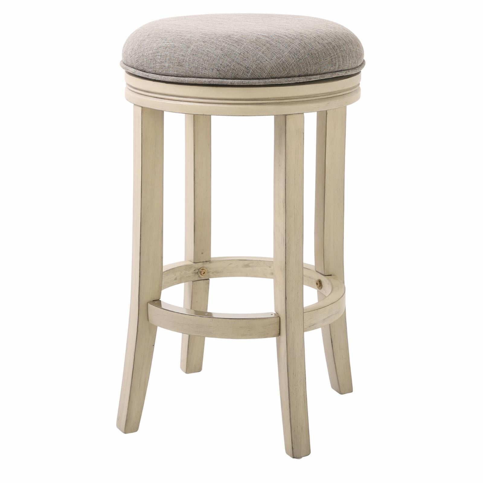 New Ridge Home Goods Victoria 25 Wood Bar Height Swivel Stool in Ivory Walmart