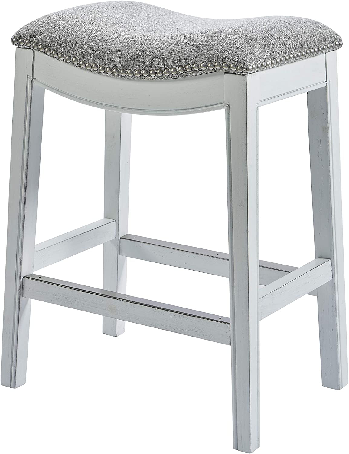 Set Di 2 Sgabelli Da Bar In Legno New Ridge Home Goods Zoey - Altezza 78,7 Cm, Bianco Alabastro