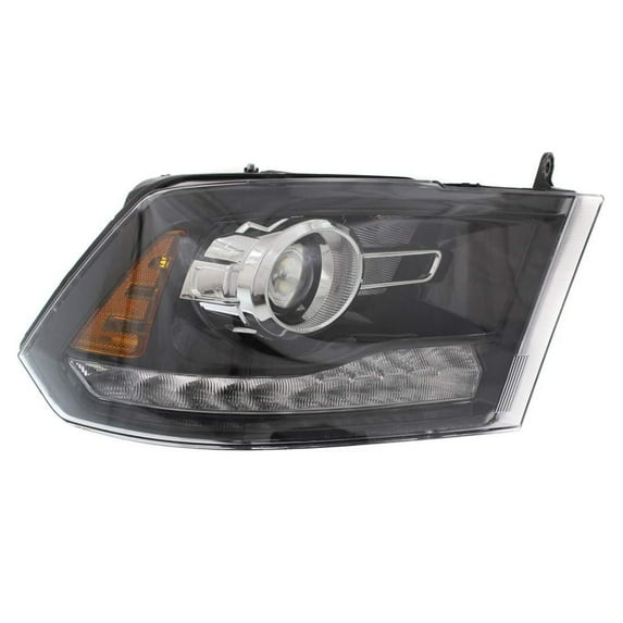 New Headlight Compatible With 2016-2018 RAM 1500 Big Horn Crew Cab Extended Cab Pickup 3.0L 3.6L 5.7L Right Passenger Direct Fit Halogen Headlamp LED - I3 Lamp 68324940-AD 68324940AD