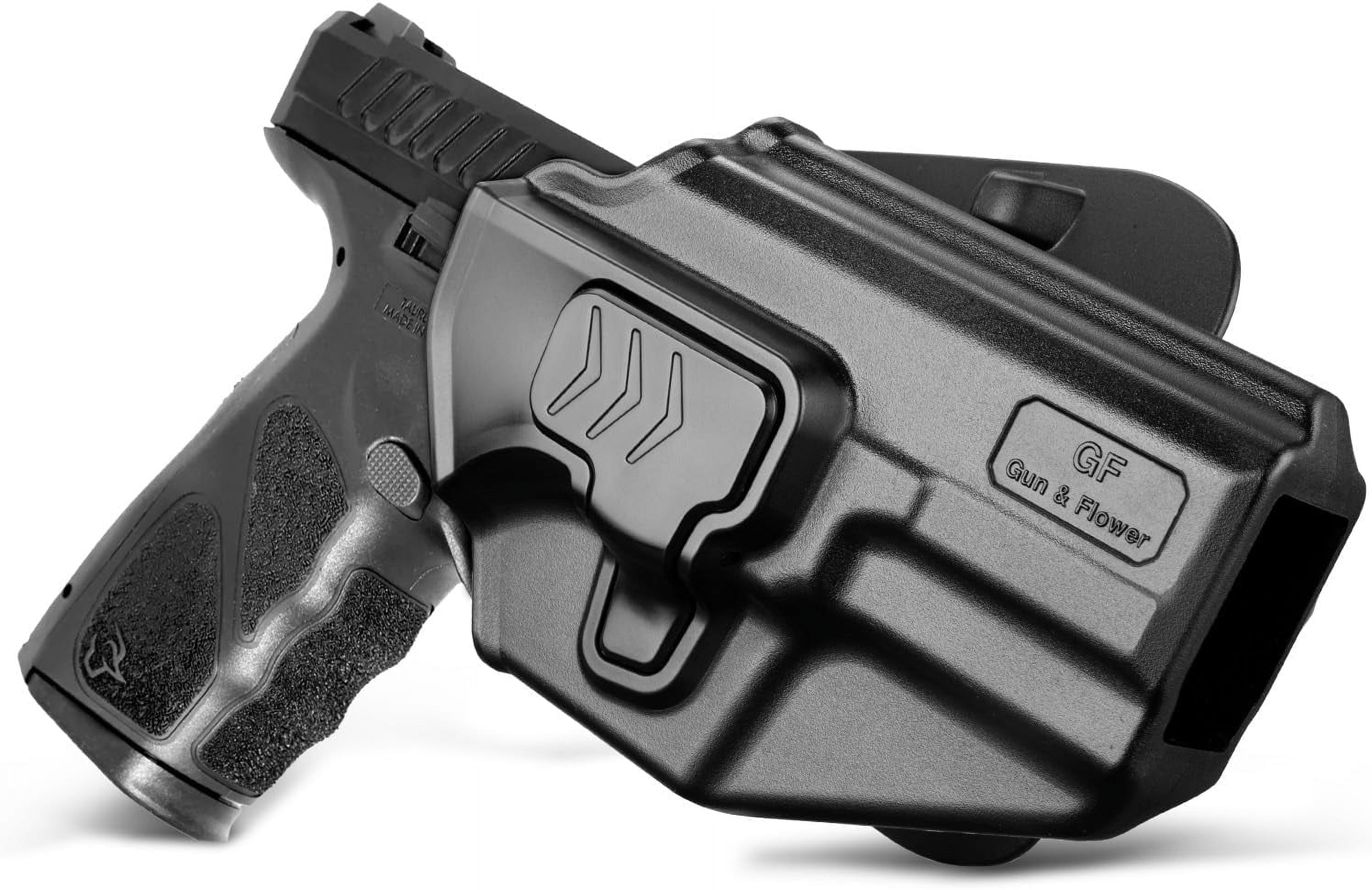Gun & Flower OWB Holster for Taurus TS9, Index Finger Release, Adjustable Cant, Right-Hand